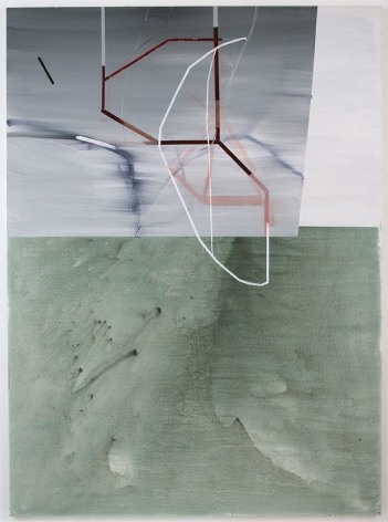 CLOTHES LINE, 2007, Latex, ink, pumice on canvas