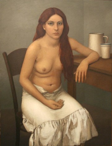 Girl in White Skirt, 1977, Oil on linen