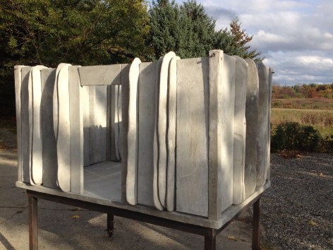 Rectangular open concrete box