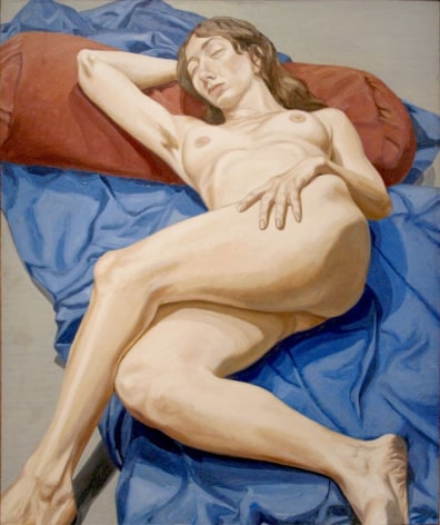 NUDE ON A BLUE DRAPE, 1964, Oil on canvas