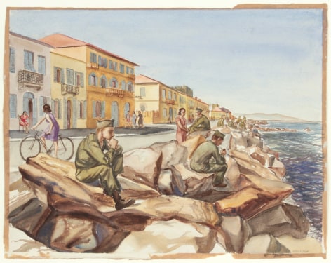 Philip Pearlstein G.I.&#039;s at Marina di Pisa Breakwater, 1944-46&nbsp;