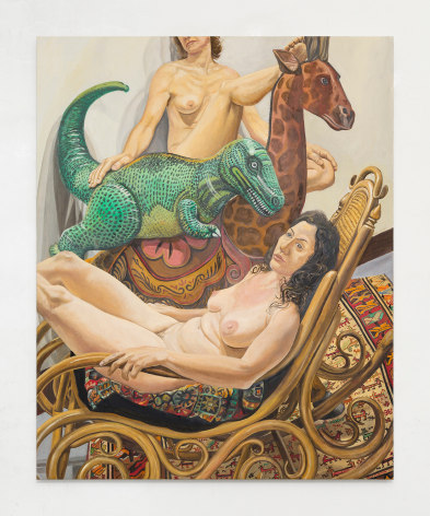 Image of Two Models with Giraffe, Dinosaur and Bent-Wood Rocker