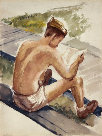Philip Pearlstein Training in Florida, Soldier Reading Letter, 1943-44&nbsp;