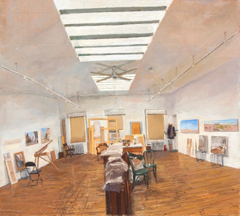 Painting showing interior loftspace in Soho, NYC