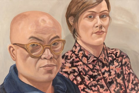 Portrait of Phong Bui and Nathlie Provosty, 2016, Oil on Canvas