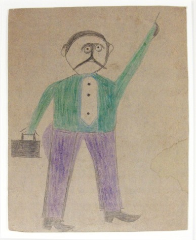 Mexican Man (&quot;He Just Come to Town&quot;), c. 1939-1942, Pencil and Crayon on Cardboard