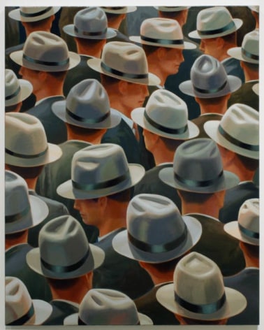 canvas filled with many men in fedoras