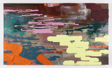 Sarah Trigg  Edges of a Sea Change, 2022  Pumice and acrylic mounted on aluminum  89.5 x 153.6 cm / 35 1/4 x 60 1/2 in
