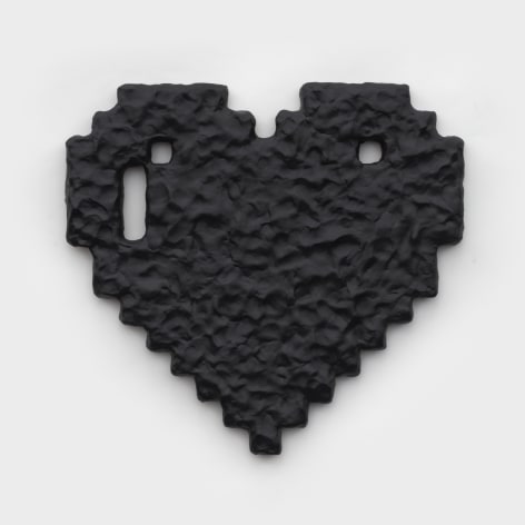 Wendy White  Pixel Heart (Rough), 2022  Epoxy resin, PVC  38 x 41 x 2.5 cm / 17 x 14 x 1 in