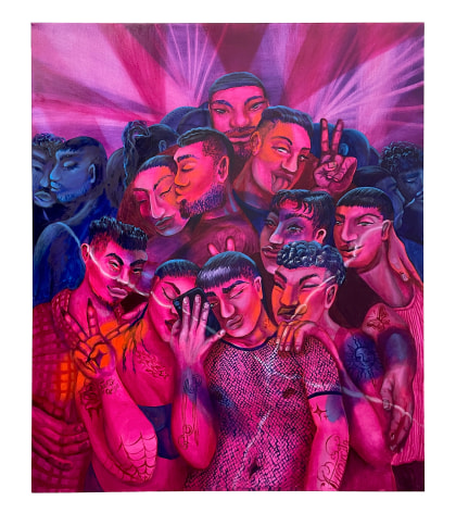 Juan Arango Palacios oil painting. Title: Selfie Amontonado. Gaa Gallery