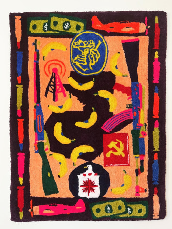 Johannah Herr  American War Rug XIII (Guatemala, 1954), 2022  Tufted rug using acrylic and wool yarn  122 x 86.5 cm / 48 x 34 in