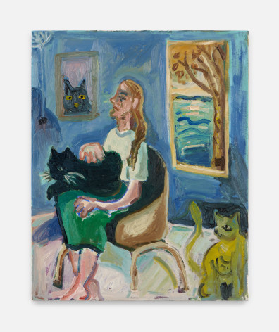Dan Schein  Cat Person, 2022  Oil on canvas  76 x 61 cm / 30 x 24 in