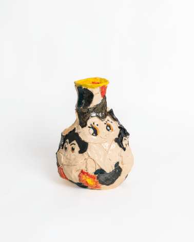 Emily Yong Beck  Astroboy, 2023  Stoneware, majolica, and glaze  23.5 x 16.5 x 18 cm / 9 1/4 x 6 1/2 x 7 in