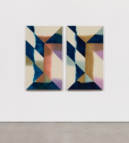 Wilder Alison (b. 1986)  Untitled, 2021  Dyed wool and thread  Two parts, each 120 x 68 cm / 47 1/4 x 26 3/4 in
