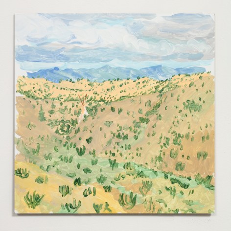 Esteban Cabeza de Baca (b. 1985, San Ysidro, California, USA)  Sangre de Christo, 2021  Acrylic on canvas  30.5 x 30.5 cm / 12 x 12 in