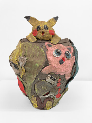 Emily Yong Beck  Pikachu&rsquo;s Pot, 2023  Stoneware, majolica, and glaze  53 x 48 x 46 cm | 21 x 19 x 18 in