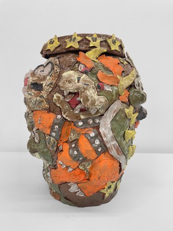 Emily Yong Beck  Mario Onggi, 2023  Stoneware, majolica, and glaze  48 x 38 x 38 cm | 19 x 15 x 15 in