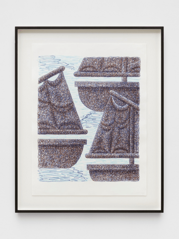 Laurens Legiers  Laurens Legiers Untitled (waiting boats), 2022  Pencil on paper  62 x 47 cm | 24 1/2 x 18 1/2 in  Framed: 75. 3 x 60.3 cm | 29 3/4 x 23 3/4 in
