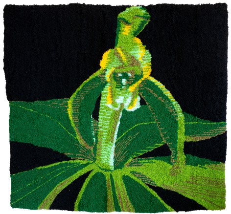 Kim Westfall  Small Whorled Pogonia, 2022  Tufted organza ribbon  114.3 x 127 cm / 45 x 50 in
