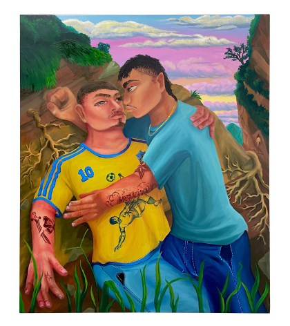 Juan Arango Palacios oil painting. Title: Barranqueros. Gaa Gallery