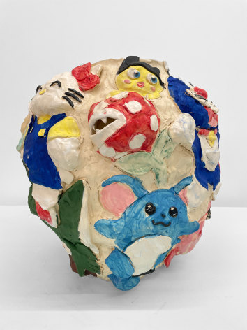 Emily Yong Beck  Clusterfuck Moon Jar, 2023  Stoneware, majolica, and glaze  41 x 41 x 41 cm | 16 x 16 x 16 in