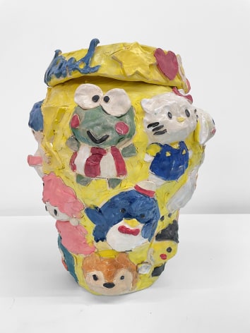 Emily Yong Beck  Sanrio Onggi, 2023  Stoneware, majolica, and glaze  35.5 x 25.5 x 25.5 cm | 14 x 10 x 10 in