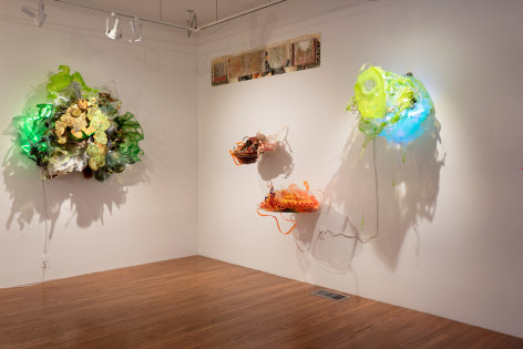Artist Judy Pfaff's installation view of opsins, a solo exhibition at Gaa Gallery Provincetown