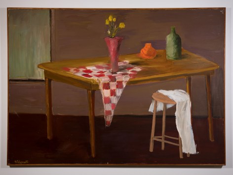 Robert Colescott (1663)  Untitled (still life on table with red and white cloth), circa 1960s