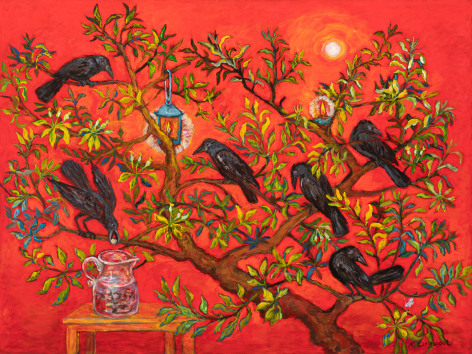 Kim Osgood (b. 1955)  In the Apple Tree: The Crow and Pitcher, 2020