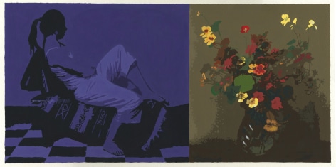 Cain - Diptych with violet seated figure