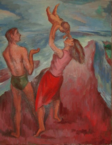 Family on the Beach (Red)
