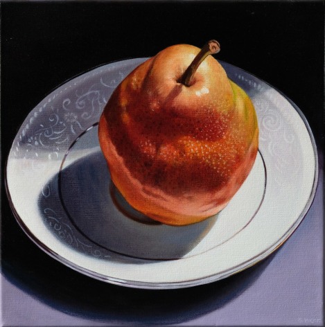 Sherrie Wolf (b. 1952)  Red Pear on White Plate, 2022