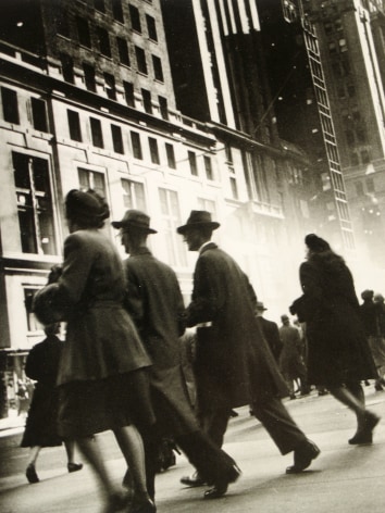 Rebecca Lepkoff  Early Morning Rush, Midtown Manhattan, 1940s  Gelatin silver print; printed c.1950  8 1/2 x 7 inches
