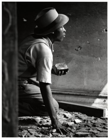 Gang Member with Brick, Harlem New York, 1948  Gelatin silver print  14 x 11 inches