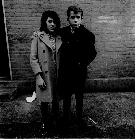 Diane Arbus  Teenage couple in Hudson Street, N.Y.C.  Gelatin silver print; printed 1963  14 3/4 x 14 3/4 inches  From an edition of 75