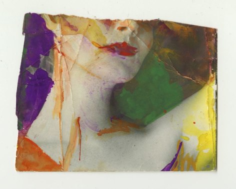 Untitled, 1970s-90s  Gouache, casein and watercolor over gelatin silver print  2 7/8 x 3 5/8 inches