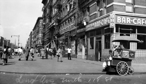 Lenox Avenue at 118th Street, 1940  Gelatin silver print; printed c.1940  5 5/8 x 9 1/2 inches