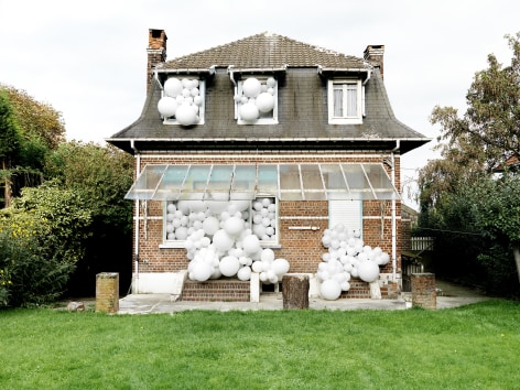 Charles Petillon, white balloon, architecture, landscape, Sous Les Etoiles Gallery,