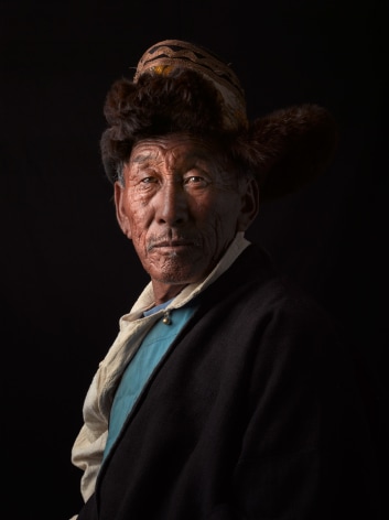 David Zimmerman, One Voice, Portrait of Tseten Dorjee in fur hat, 2012, Sous Les Etoiles Gallery