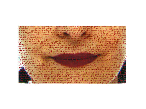 Carolle Benitah,  Morroco, red lips, love letters, red ink, written by hand, Sous Les Etoiles Gallery, New York