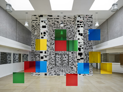Georges Rousse, anamorphose, architecture, color, green, yellow, red, Chamb&eacute;ry, France, Sous Les Etoiles Gallery