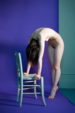 Sophie Delaporte, Nudes, Model with chair and purple background, 2010, Sous Les Etoiles Gallery