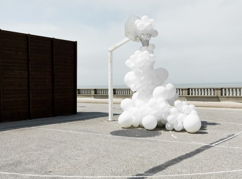 Charles Petillon, white balloon, architecture, landscape, Sous Les Etoiles Gallery,