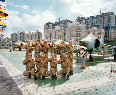 Reiner Riedler, Fake Holidays, Salute with guns at Minsk World Military Theme Park, Shenzhen, China, 2008, Sous Les Etoiles Gallery