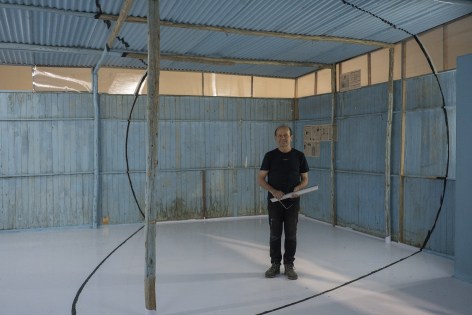 Tracing in structure of Georges Rousse installation - Puntos de Vista, Museo de Arte Contempor&aacute;neo Lima, Peru 2018