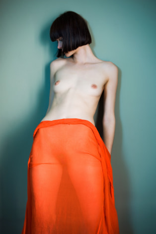 Sophie Delaporte, Nudes, Model with orange fabric as skirt, 2010, Sous Les Etoiles Gallery