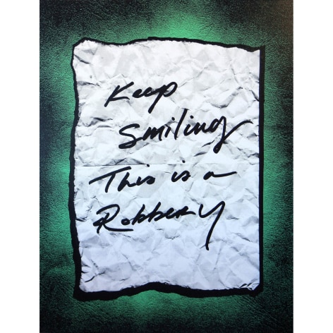 Charles Lutz - robbery note - painting