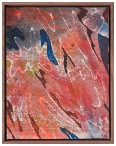 Saif Azzuz Cultural fire, 2022 Acrylic and enamel on canvas with hand-carved walnut frame Image Dimensions: 18 x 14 inches 45.7 x 35.6 cm Framed Dimensions: 19 3/8 x 15 1/4 inches 49.2 x 38.7 cm