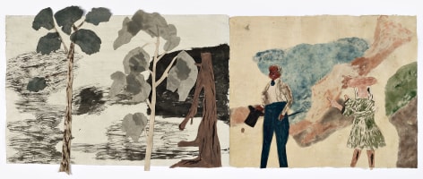 Jockum Nordstr&ouml;m, &quot;Nightwalker&quot;, 2019, Watercolor, graphite and crayon on paper