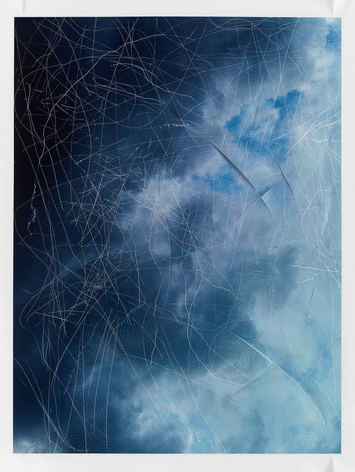 Jim Hodges, &quot;study for scratching the sky&quot;, 2011-2012, Scratched and incised archival pigment print